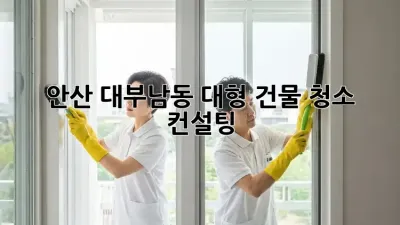 안산 대부남동 대형 건물 청소 컨설팅 🏢✨